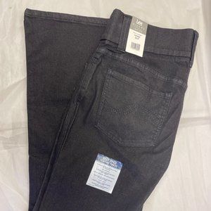 Riders by Lee Indigo Womens Pull on Waist Smoother Bootcut 12P Black NWT